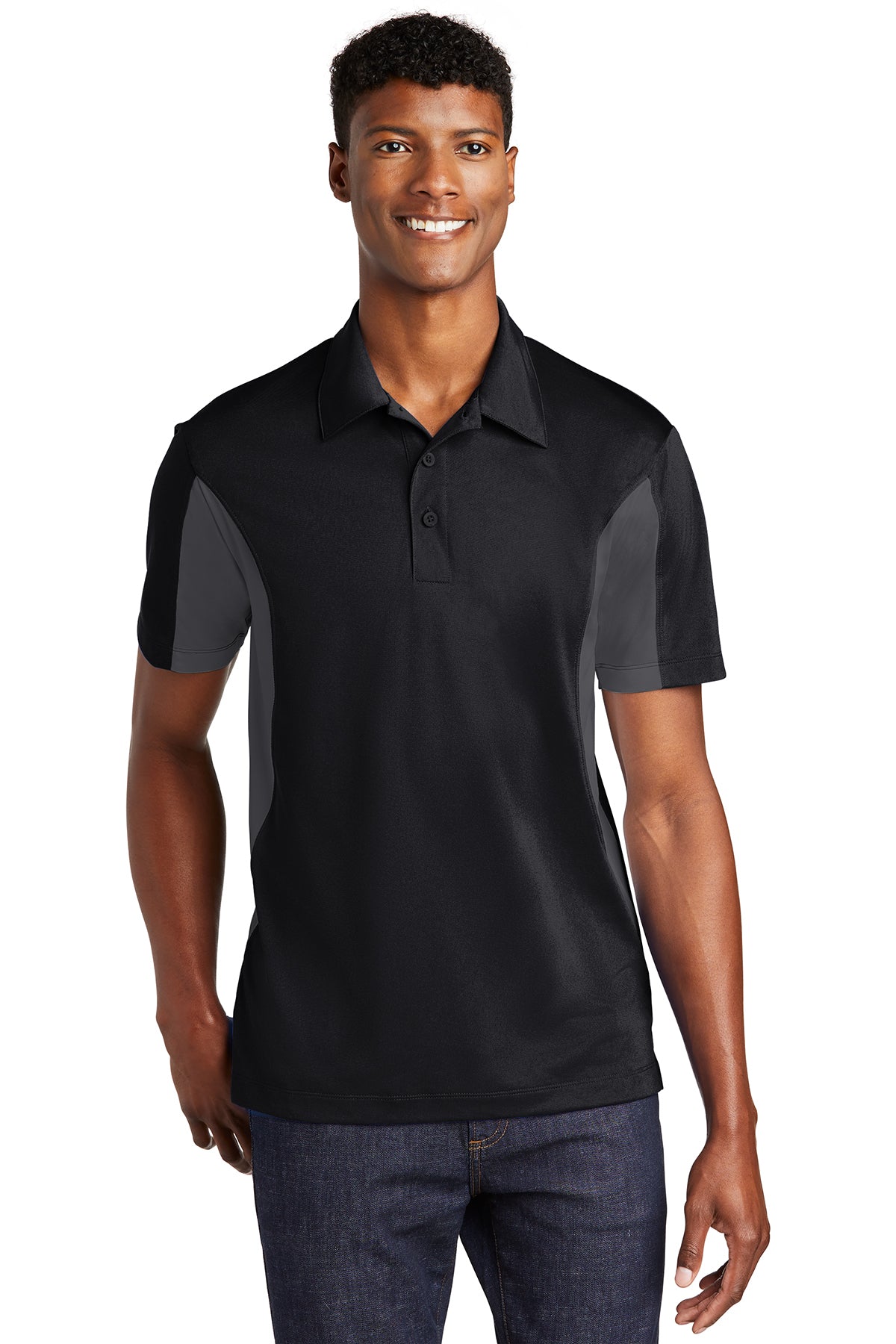 Sport-Tek® EmbroideredSide Blocked Micropique Sport-Wick Polo