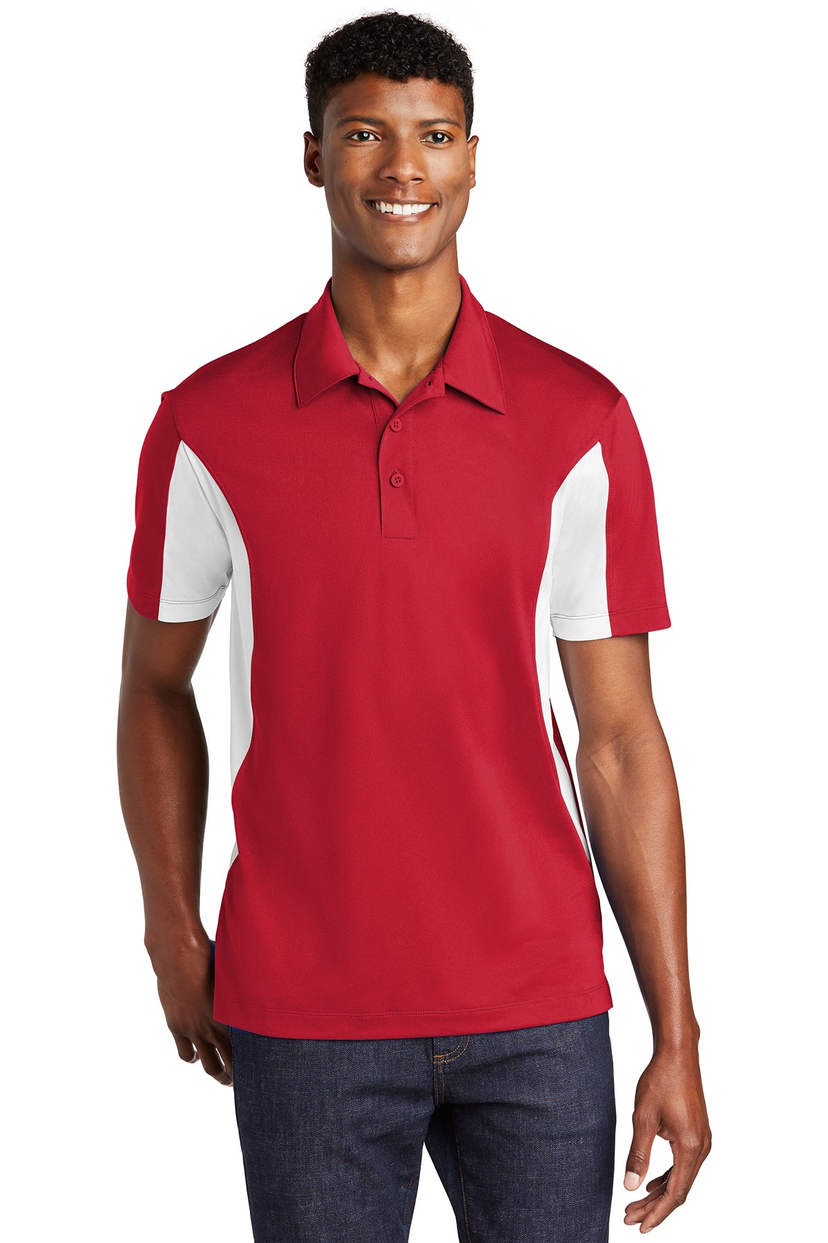 Sport-Tek® EmbroideredSide Blocked Micropique Sport-Wick Polo