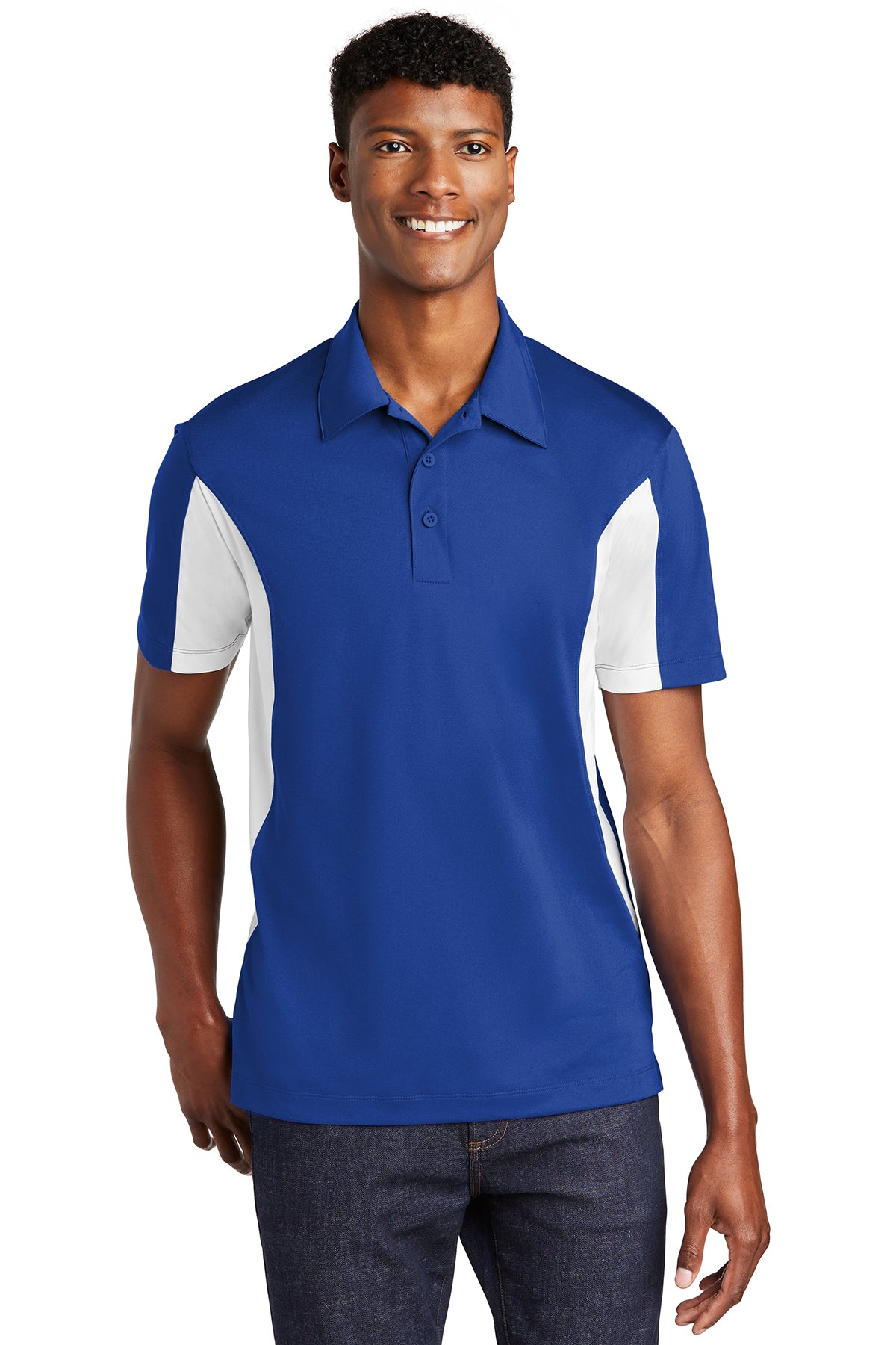 Sport-Tek® EmbroideredSide Blocked Micropique Sport-Wick Polo