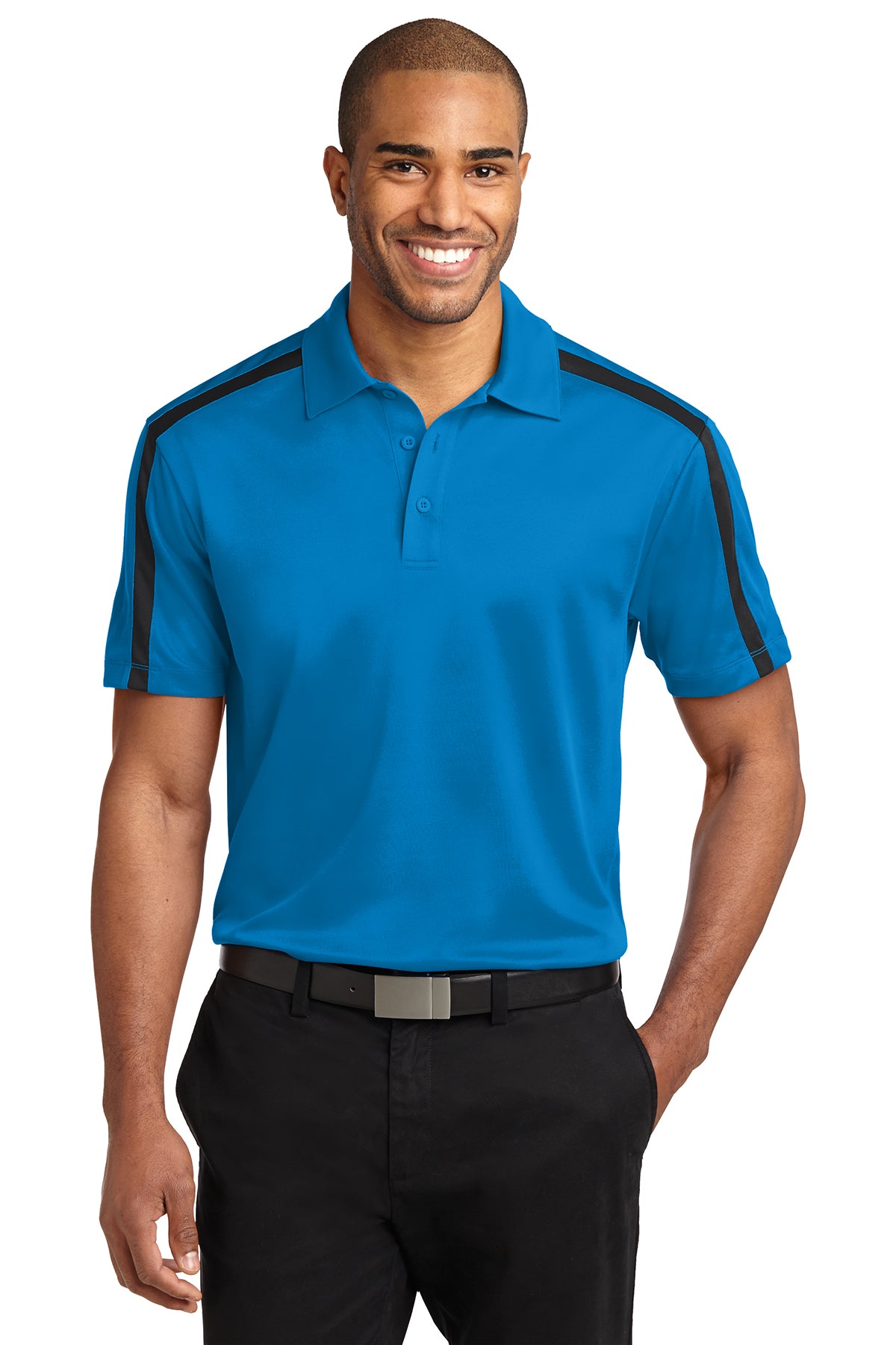 Port Authority® Embroidered Silk Touch Performance Colorblock Stripe Polo