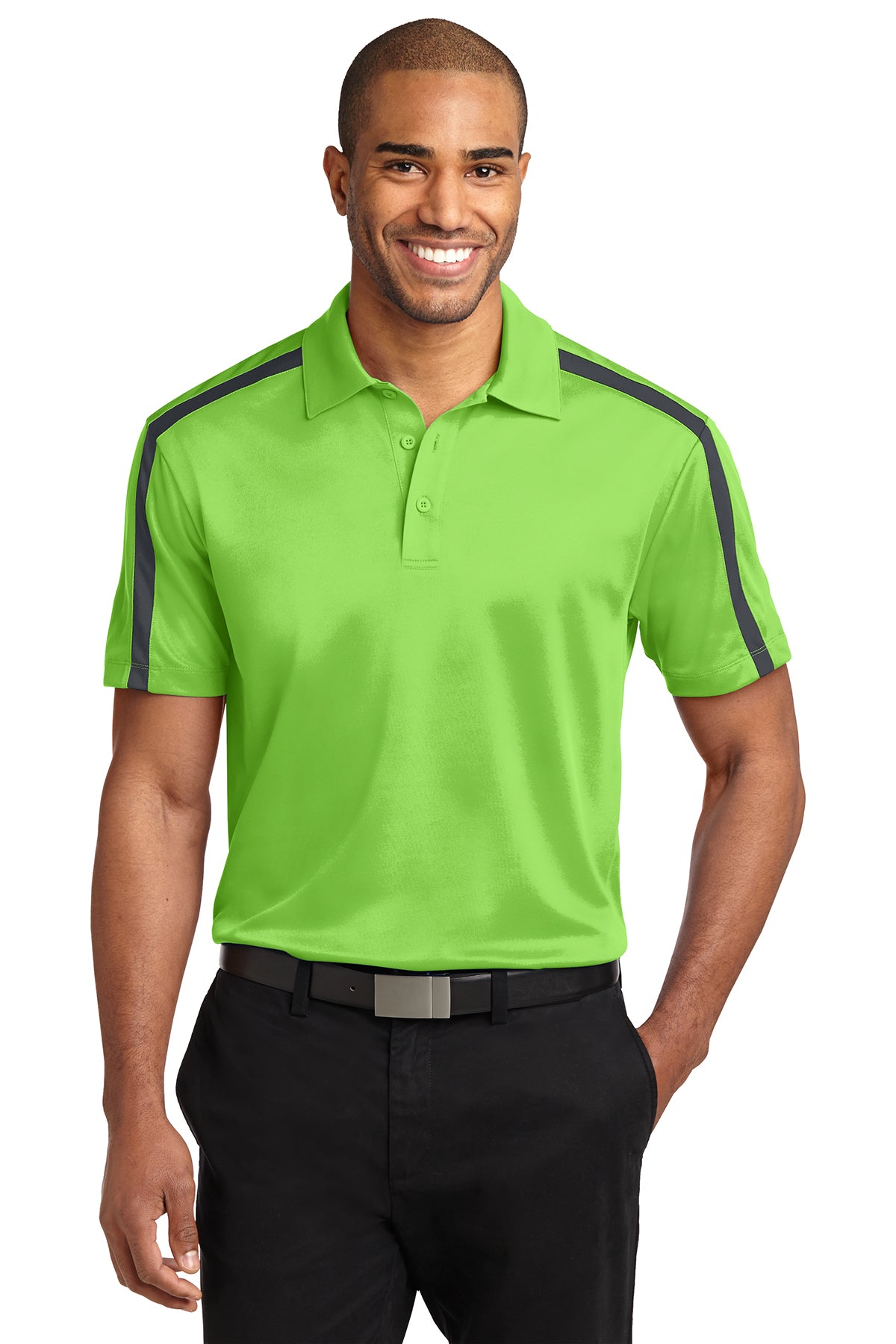 Port Authority® Embroidered Silk Touch Performance Colorblock Stripe Polo