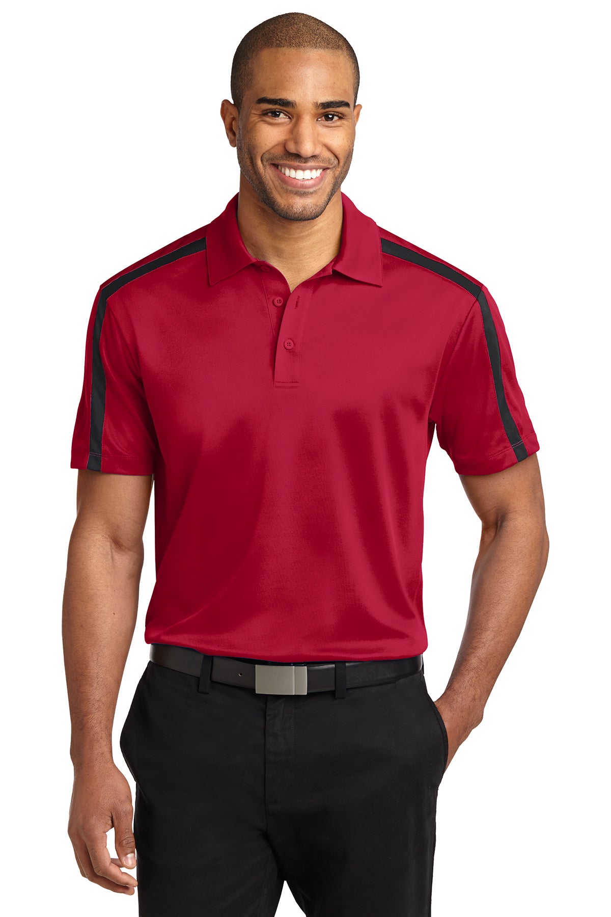 Port Authority® Embroidered Silk Touch Performance Colorblock Stripe Polo