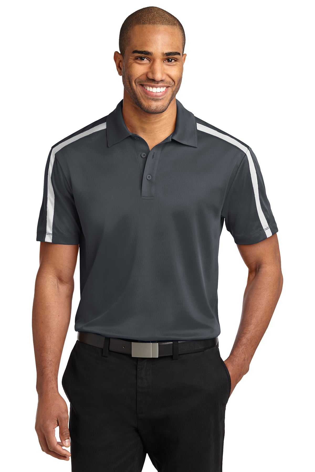 Port Authority® Embroidered Silk Touch Performance Colorblock Stripe Polo