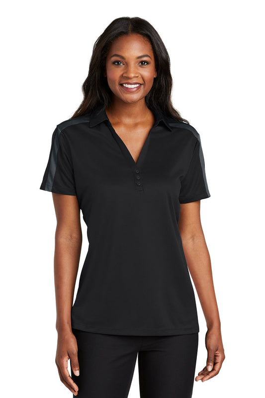 Port Authority® Embroidered Ladies Silk Touch™ Performance Colorblock Stripe Polo