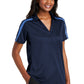 Port Authority® Embroidered Ladies Silk Touch™ Performance Colorblock Stripe Polo