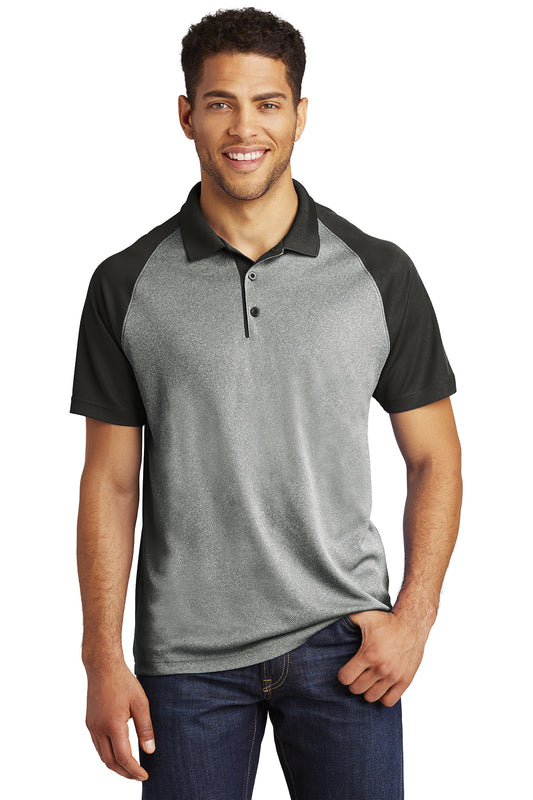 Sport-Tek Embroidered RacerMesh Raglan Heather Block Polo