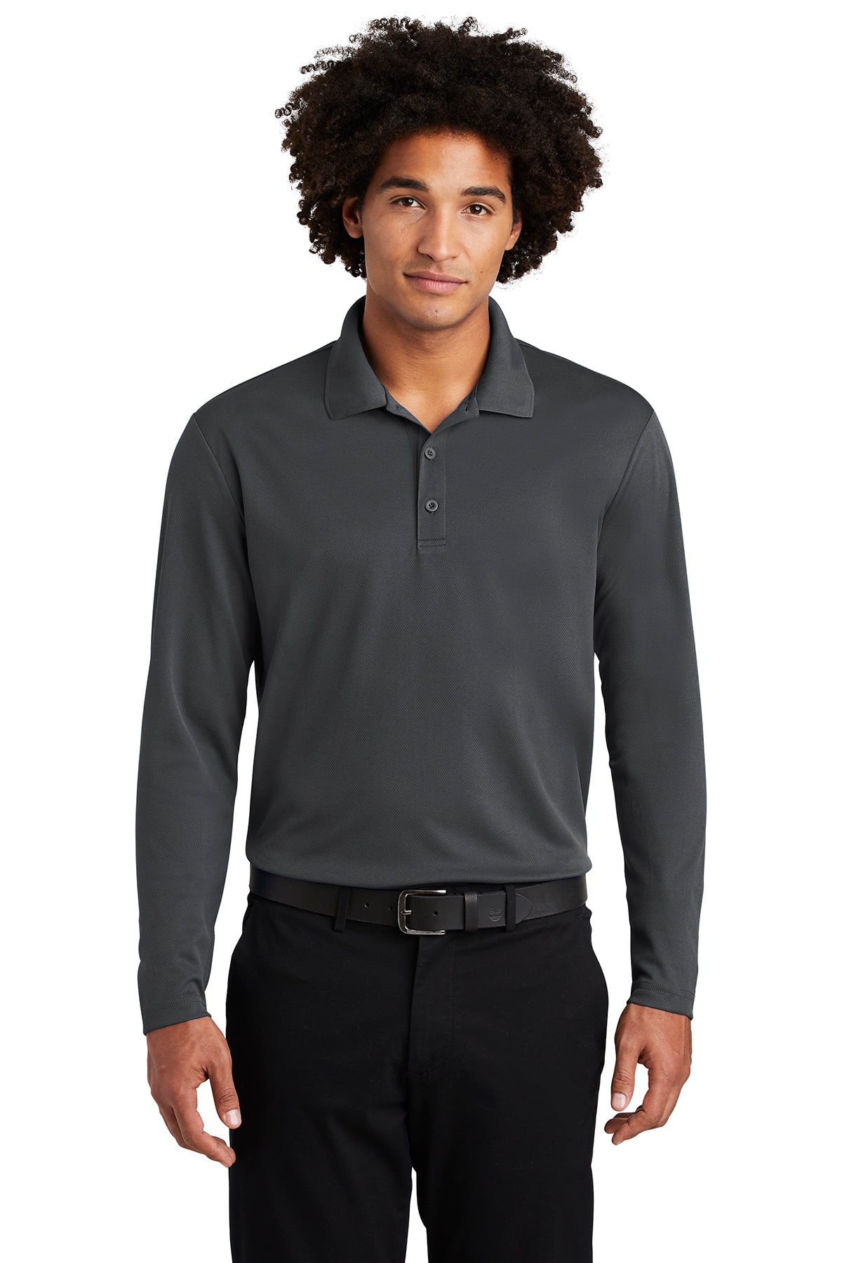 Embroidered Sport-Tek ® PosiCharge ® RacerMesh ® Long Sleeve Polo