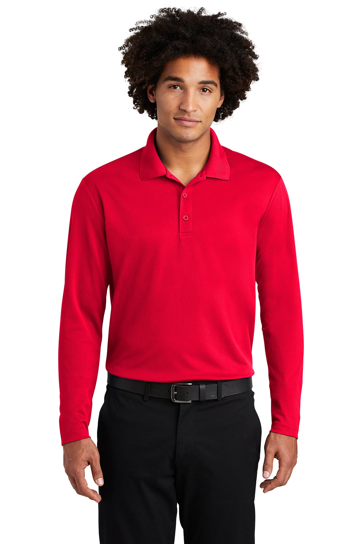 Embroidered Sport-Tek ® PosiCharge ® RacerMesh ® Long Sleeve Polo